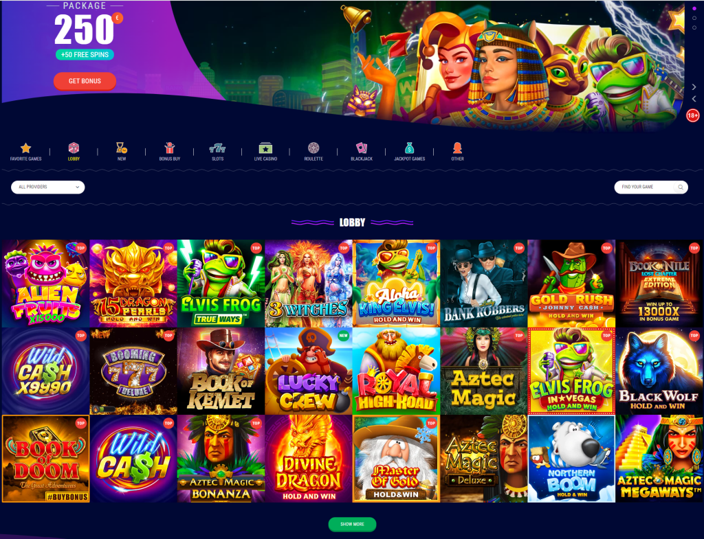 Startsida för Limewin casino