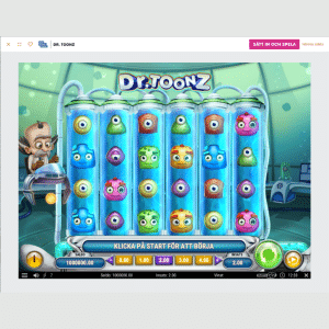 Bild på hur det ser ut att spela på casinot från spelet dr toonz från casinot