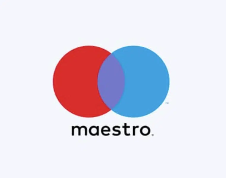 Maestro loggan med vit/grå bakgrund