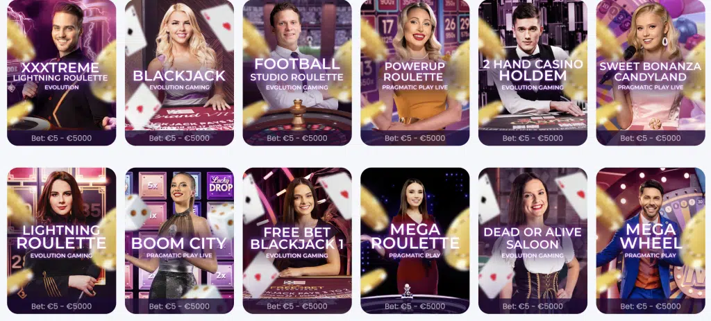 Visar 12 olika live-casino spel hos Celebrino